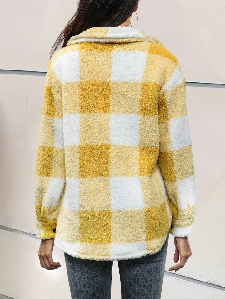 Ciska | Chaqueta de forro polar con cuadros