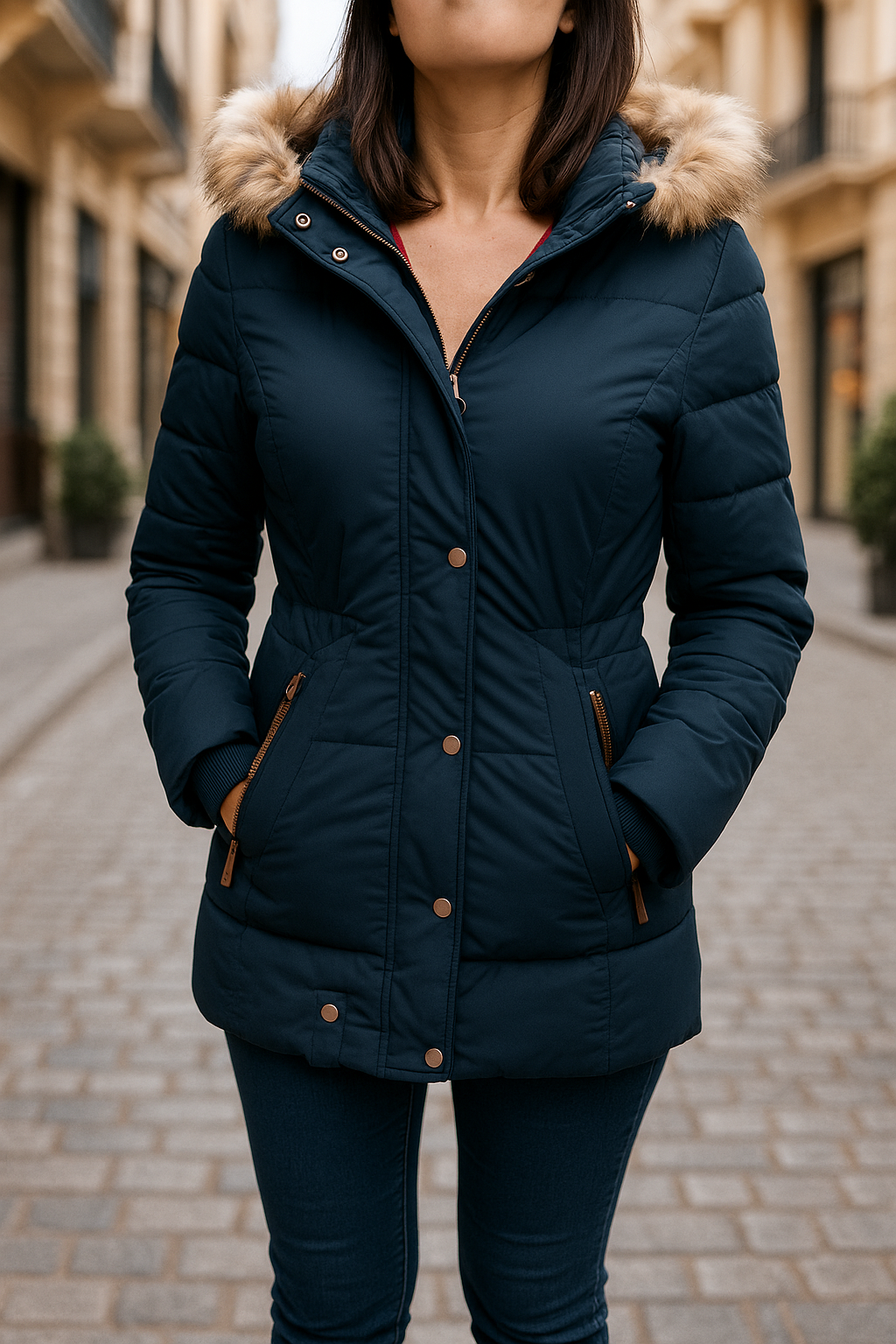 Aurora | Chaqueta de invierno ajustada con capucha