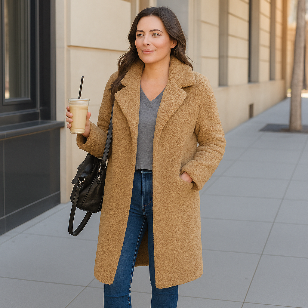 Isla | Abrigo teddy largo y cálido